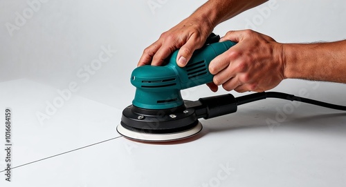 a power drill with bits on plain white background