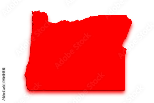 Wallpaper Mural 3d Oregon neon map, glowing map Torontodigital.ca