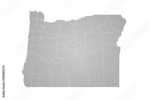 Oregon administrative map. counties map of Oregon, blank Map, empty map of Oregon