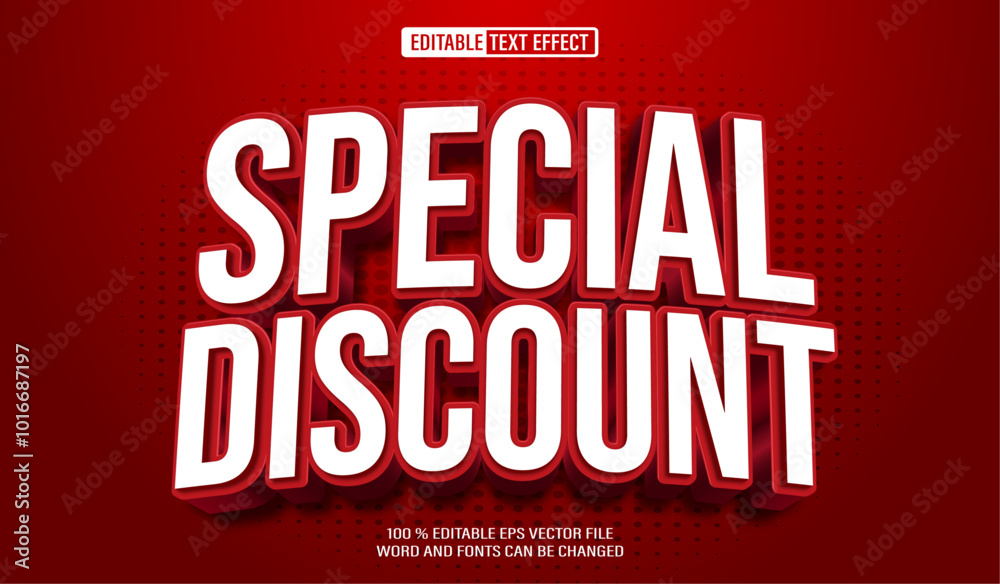 Editable 3d text style effect - Special Discount text effect Template Editable 3d text style effect - Special Discount text effect Template