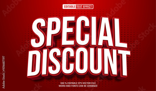 Editable 3d text style effect - Special Discount text effect Template
