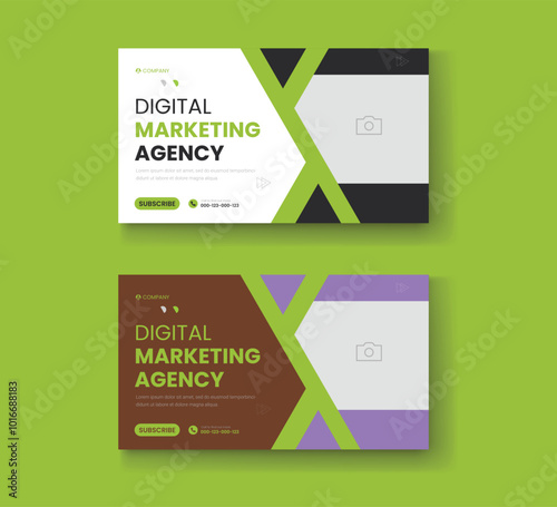 Corporate business and digital marketing youtube thumbnail or web banner template