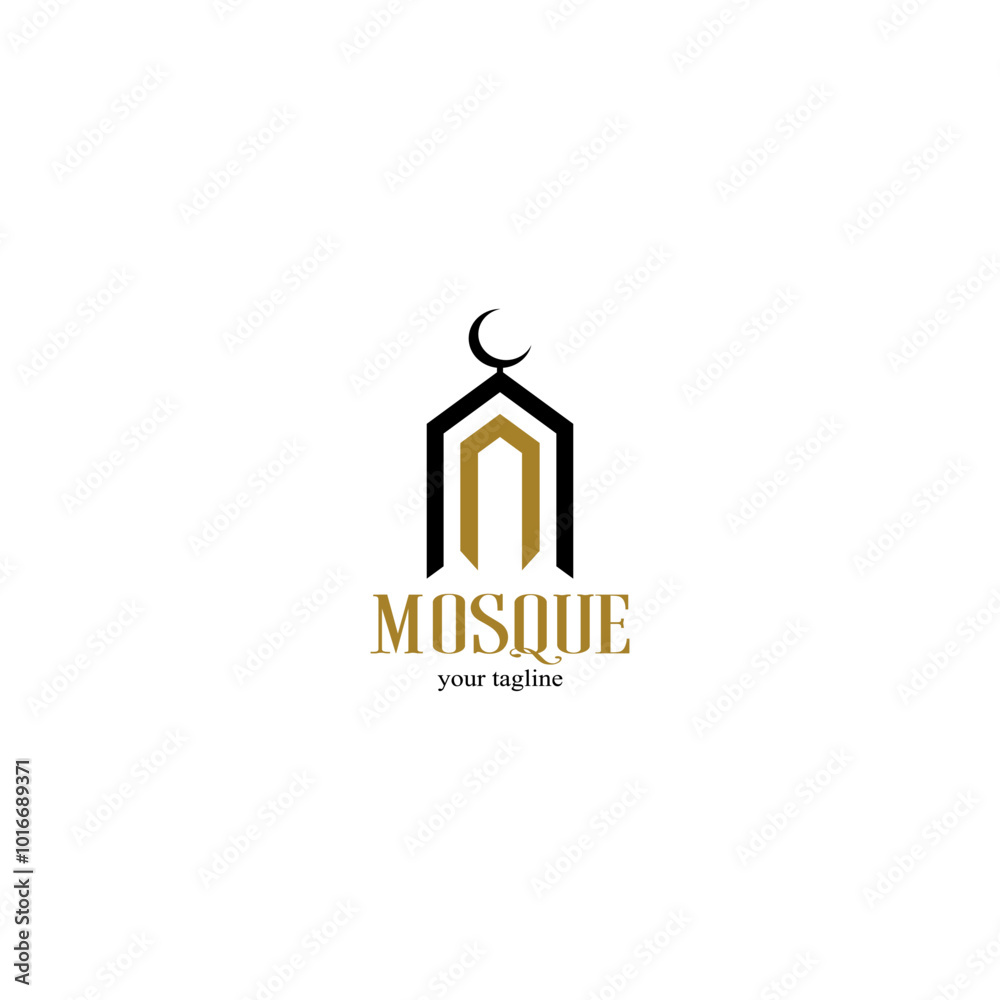 mosque logo simple and elegant design vector mosque logo simple and elegant design vector