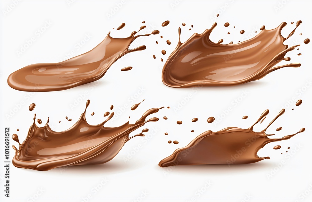 Chocolate Milk Splash Set Realistic D Splashes Isolated Brown Liquid Milk Drink Beverage Cream Food Design Elements Chocolate Milk Splash Set Realistic D Splashes Isolated Brown Liquid Milk Drink Beverage Cream Food Design Elements
