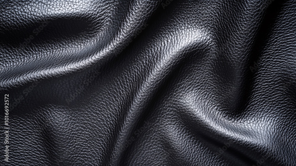 Close-up view of luxurious black leather texture with subtle wrinkles and details, perfect for design backgrounds or fashion applications. Close-up view of luxurious black leather texture with subtle wrinkles and details, perfect for design backgrounds or fashion applications.
