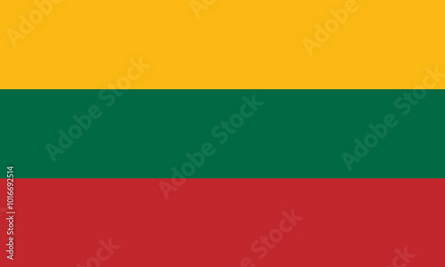 National Flag Republic of Lithuania, horizontal triband of yellow, green and red Free Download National Flag Republic of Lithuania, horizontal triband of yellow, green and red - GFXLoad