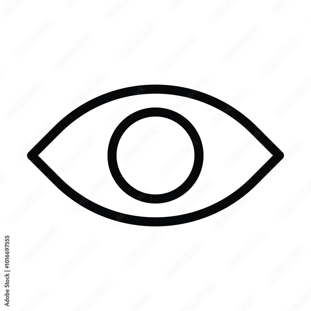 Eye Simple Icon Outline Style, Editable Stroke Icon. Eye Simple Icon Outline Style, Editable Stroke Icon.