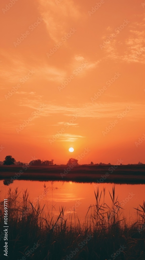 Sunset sky silhouette outdoors horizon.