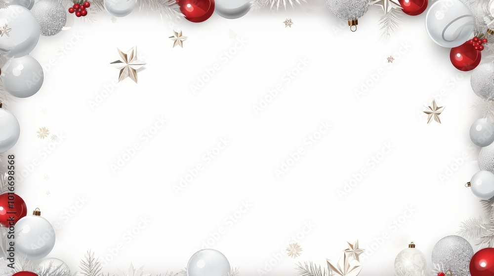 white frame for text with christmas decorations white frame for text with christmas decorations