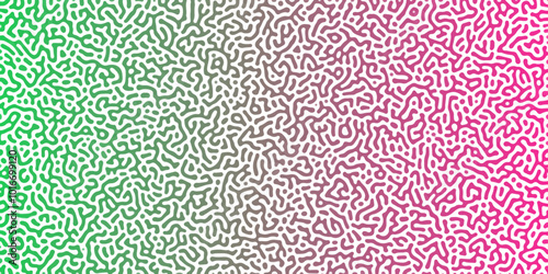 Abstract Reaction-diffusion Turing pattern natural texture pink and green  gradient color scheme. Linear design with biological algorithm psychedelic background. Reaction-diffusion or truing patter