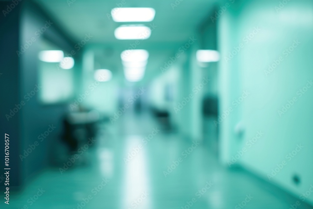 Fototapeta premium Blurry image architecture corridor hospital.