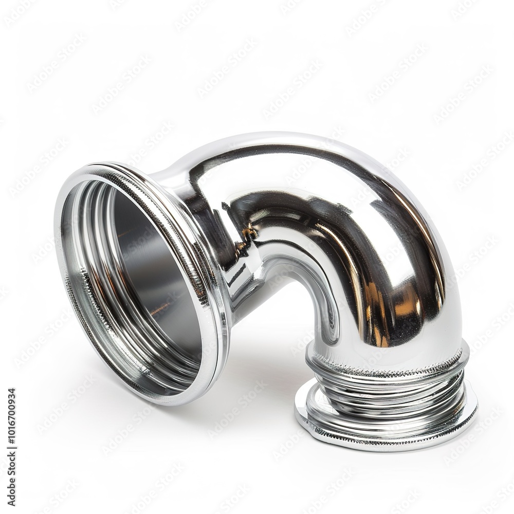 PVC Iron Elbow in Silver on Clear Background PVC Iron Elbow in Silver on Clear Background