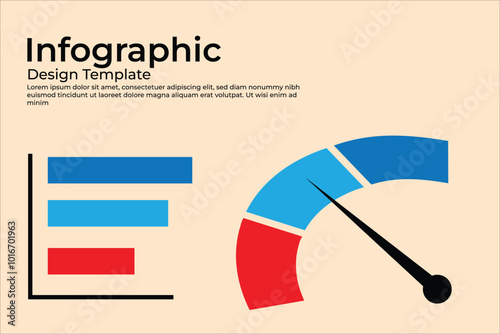 infographic design template Mileage needle measures the level of business risk.