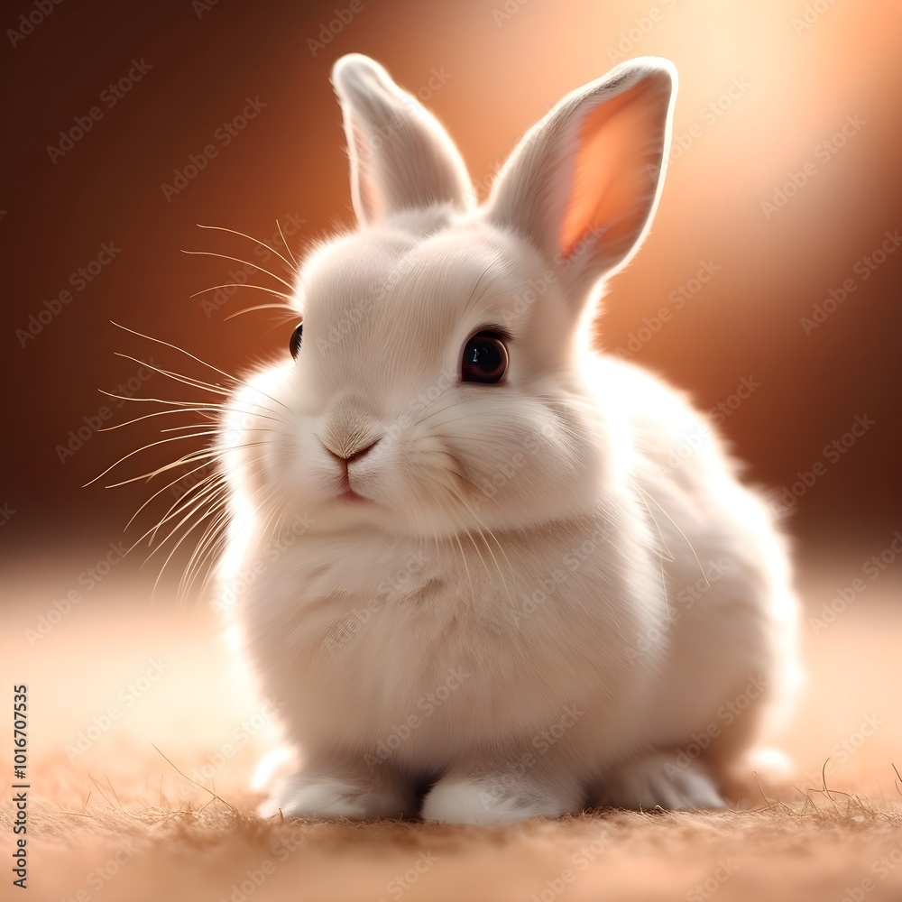 Adorable Bunny with Light Fur and Bright Eyes in Soft Focus Adorable Bunny with Light Fur and Bright Eyes in Soft Focus