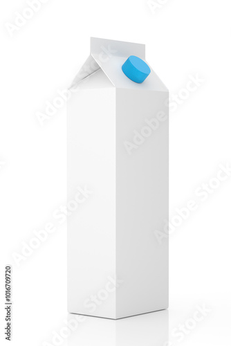 White Milk Box Carton Mockup - 3D Illustration Render