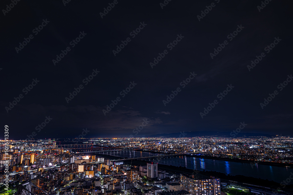 Obraz premium キラキラ輝く大阪梅田の夜景 【大阪夜景】