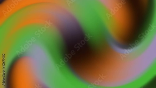 Abstract swirling gradient in green, orange, blue. Perfect for backgrounds, banners, digital designs, packaging, and artistic projects with vibrant colors in Halloween or fall vibes.