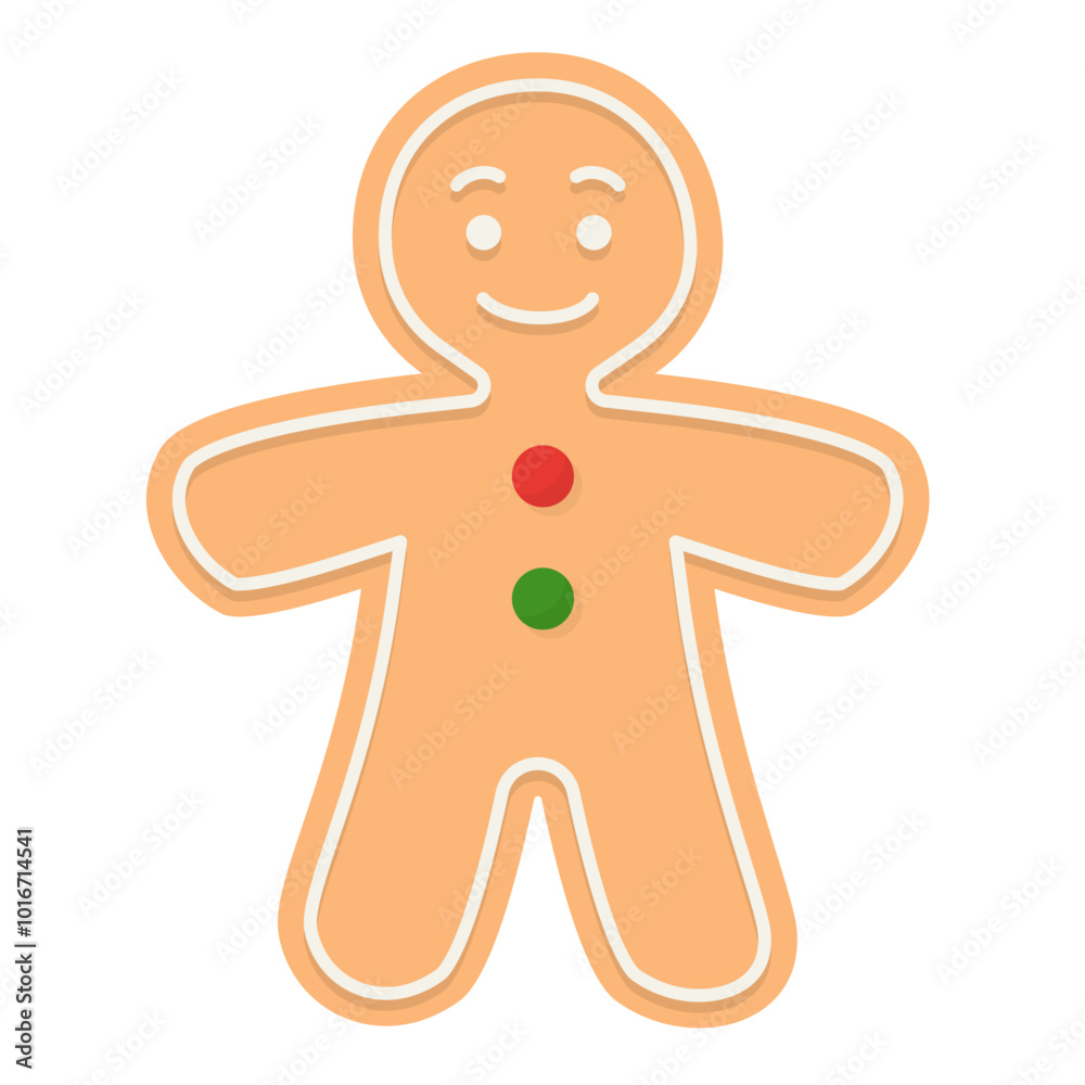 Ginger Bread Christmas Vector Icon Element, Aesthetic Christmas Doodle Icon