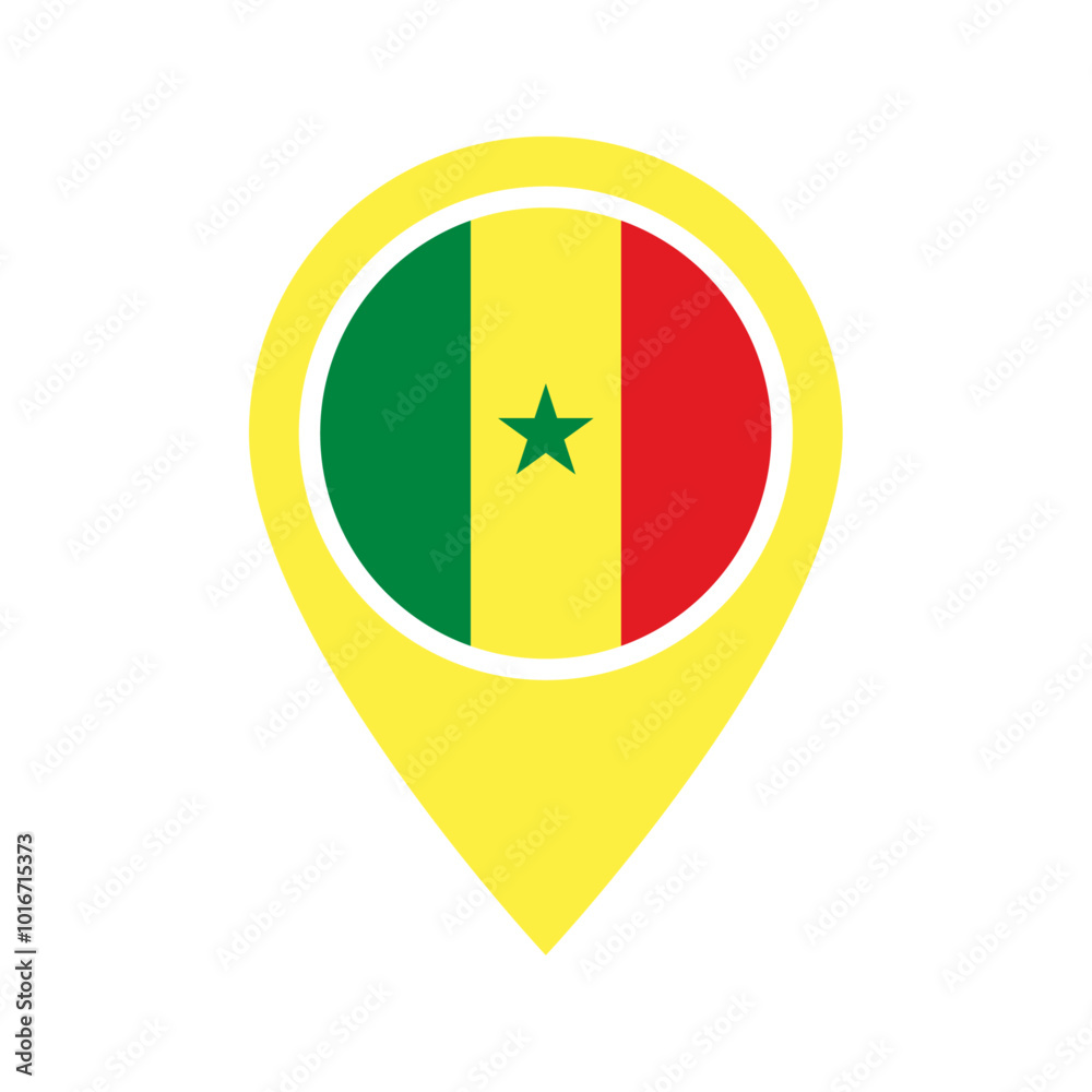 Senegal flag location icon Senegal flag location icon