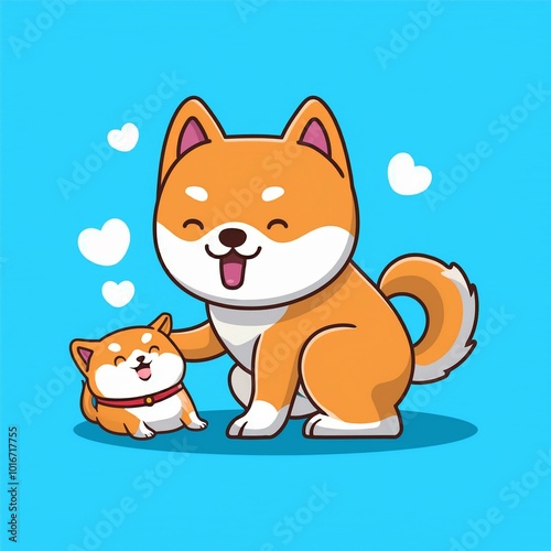 Cute Cat Playing With Shiba Inu