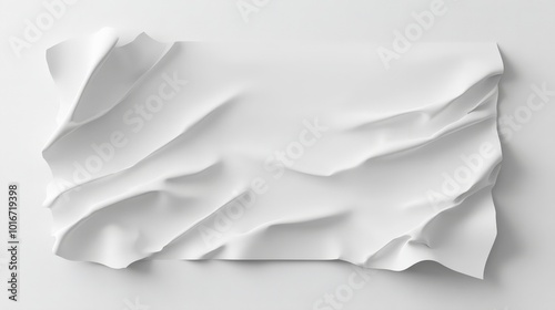 Abstract white crumpled paper texture in a minimalist style, ideal for backgrounds or design projects needing textured elements.