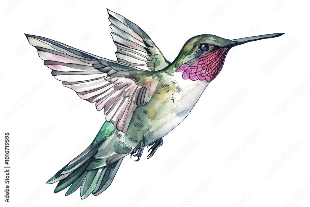 Obraz premium Hummingbird hummingbird cartoon animal.