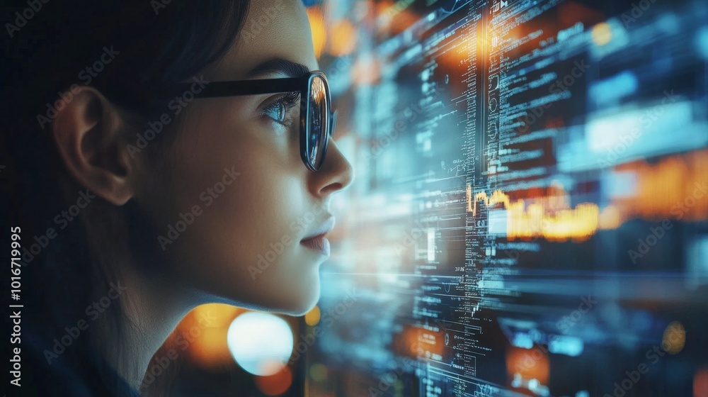 Double exposure Business people using website or AI software technology analyze data and big data technology. business analysis and display images of complex data sets on a computer on the screen Double exposure Business people using website or AI software technology analyze data and big data technology. business analysis and display images of complex data sets on a computer on the screen