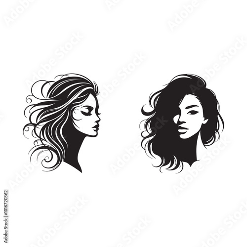 Shilhouette girl face profile icon