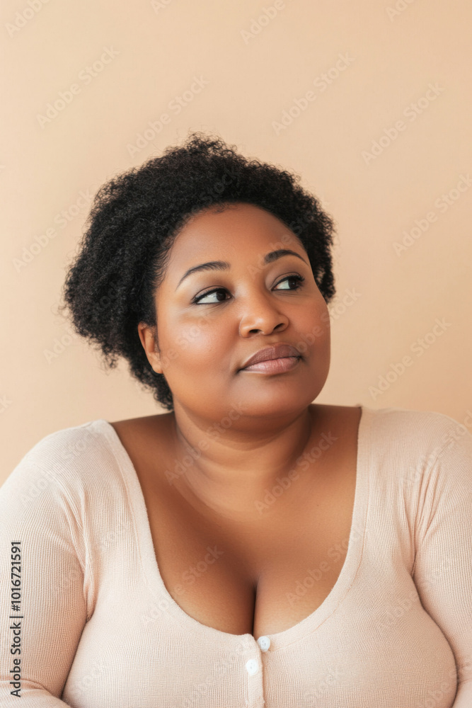 Portrait of middle-aged African American woman with confident expression Portrait of middle-aged African American woman with confident expression