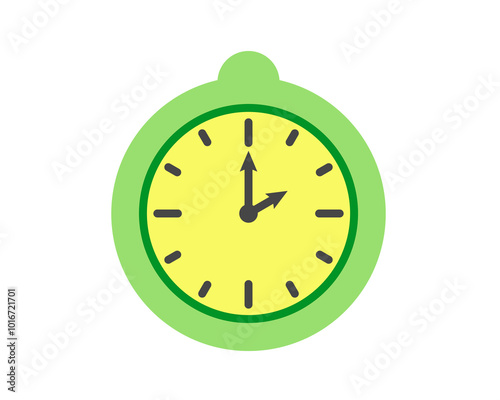 Summer clock icon design with lemon. Fruit icons of time.