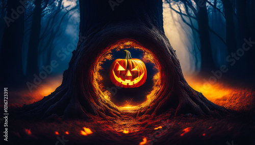 halloween night , halloween background , Jack O , pumpkins , copy space photo