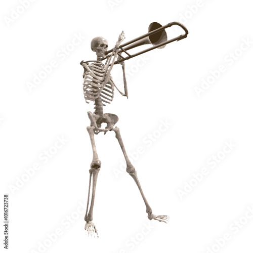 Skeleton playing music 