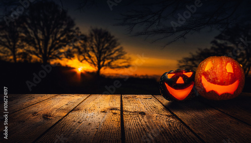 halloween night , halloween background , Jack O , pumpkins , copy space photo