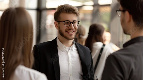 Smiling Businessman in a Meeting