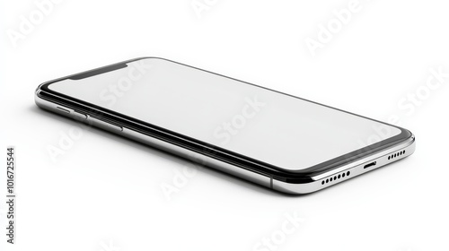 Close-up of a modern smartphone with a sleek design and blank screen, perfect for technology and communication concepts.