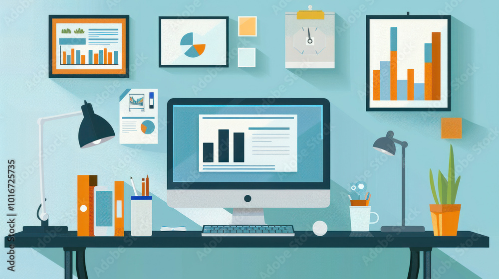 A tech-forward workspace that boosts productivity through automation, streamlined design, and integrated digital tools for easy task management. A tech-forward workspace that boosts productivity through automation, streamlined design, and integrated digital tools for easy task management.