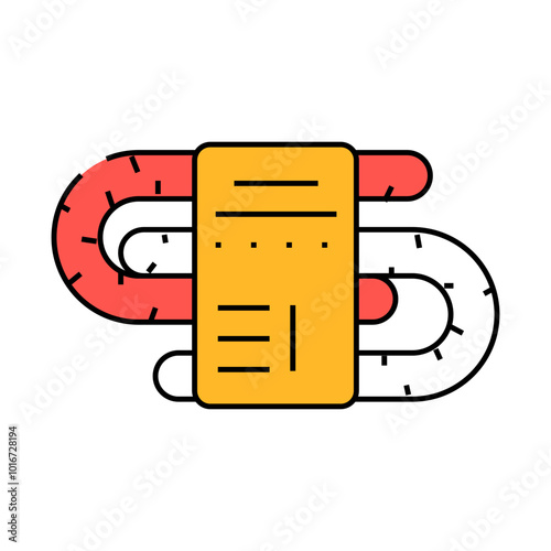 smoked sausage meat line icon vector. smoked sausage meat sign. isolated symbol illustration
