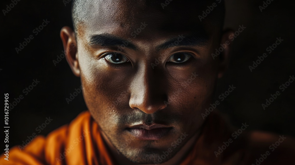 Wisdom and Peace: Close-Up Portrait of Tibetan Monk Wisdom and Peace: Close-Up Portrait of Tibetan Monk