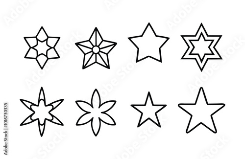 Vibrant 3D Geometric Star Icon Set