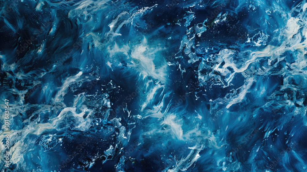 Abstract Blue and White Swirling Patterns in a Dynamic Ocean-Inspired Artistic Background Abstract Blue and White Swirling Patterns in a Dynamic Ocean-Inspired Artistic Background