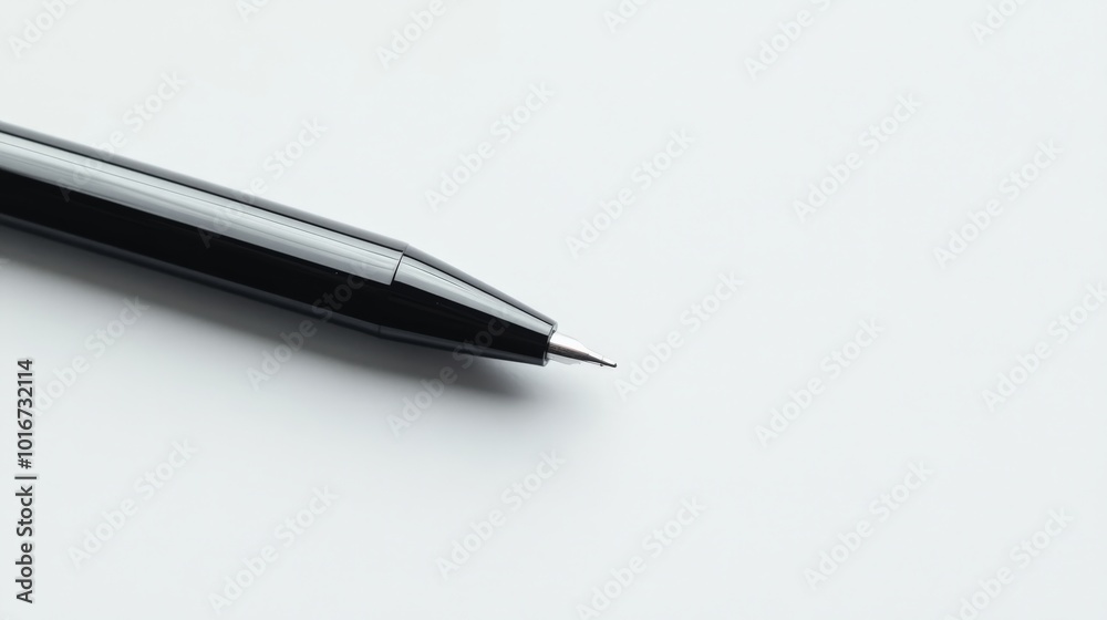 Close-up view of a sleek black mechanical pencil on a white background, showcasing its precision tip for detailed writing and drawing. Close-up view of a sleek black mechanical pencil on a white background, showcasing its precision tip for detailed writing and drawing.