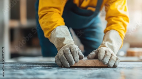 Industrial worker polishing high-grade stainless steel for aerospace, Materials Engineering, industrial finishing
