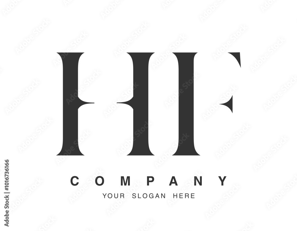HF logo design. Initial letter h and f serif font style. Creative classic company name typography. Trendy logotype or identity. HF logo design. Initial letter h and f serif font style. Creative classic company name typography. Trendy logotype or identity.