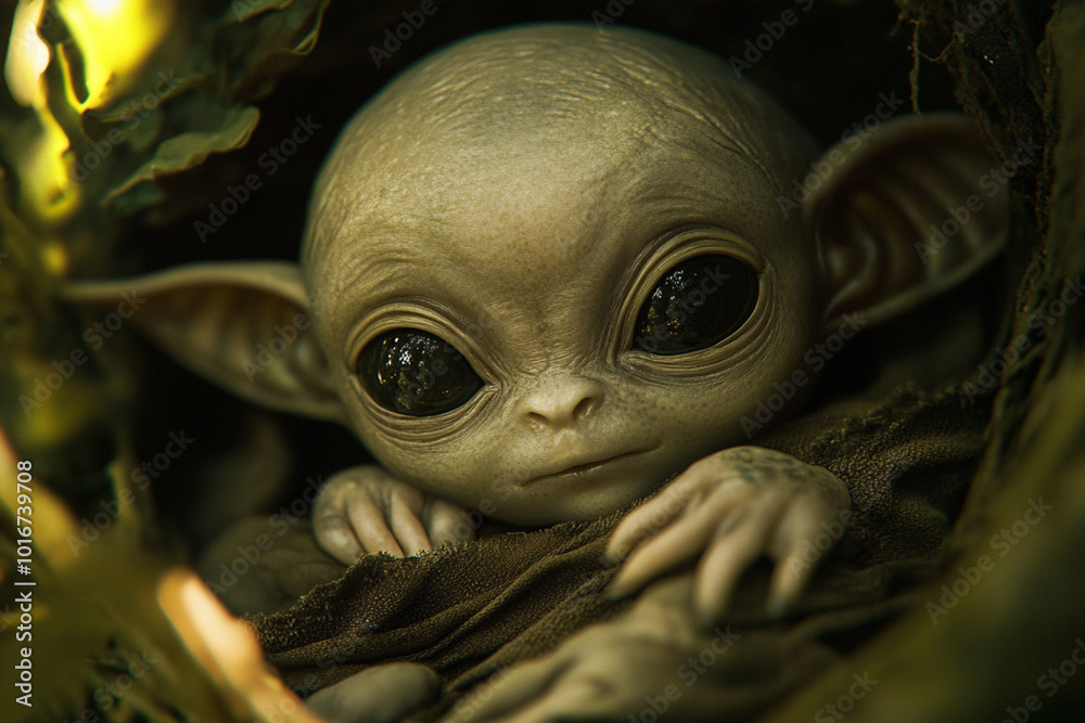 A group of cute and sad baby alien monsters together A group of cute and sad baby alien monsters together