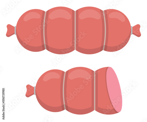 This is a Colorful Render of a Sliced Sausage Product that looks incredibly delicious and appealing