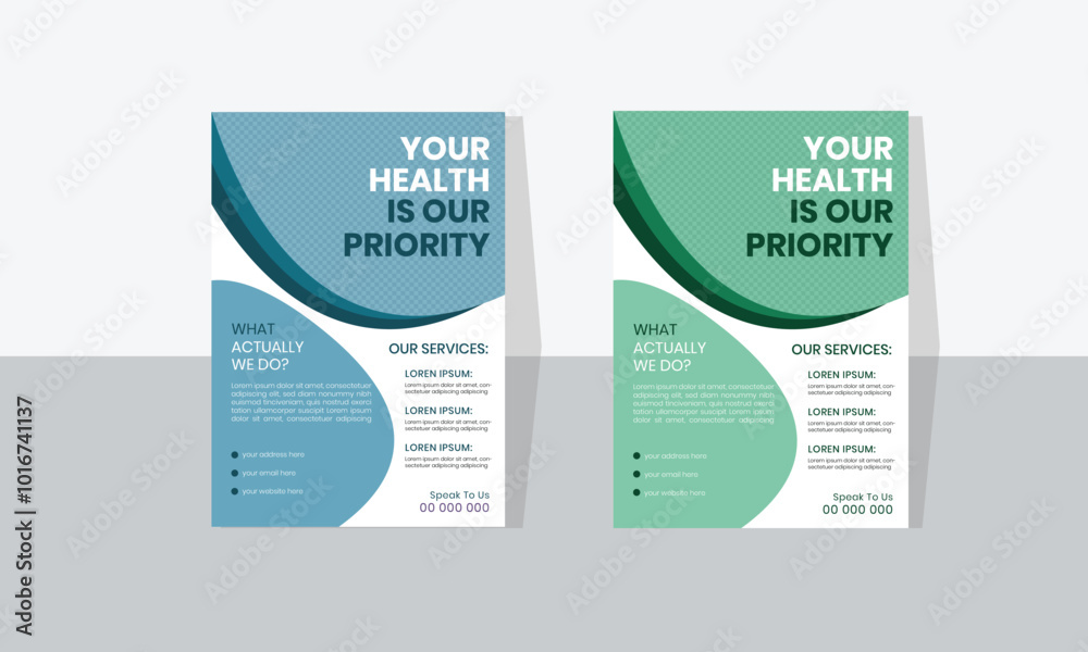 Medical Modern Layout Flyer Design In Two Colors Medical Modern Layout Flyer Design In Two Colors