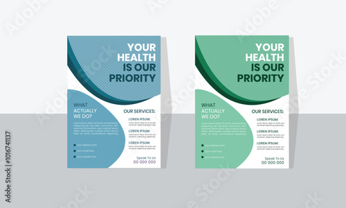Medical Modern Layout Flyer Design In Two Colors