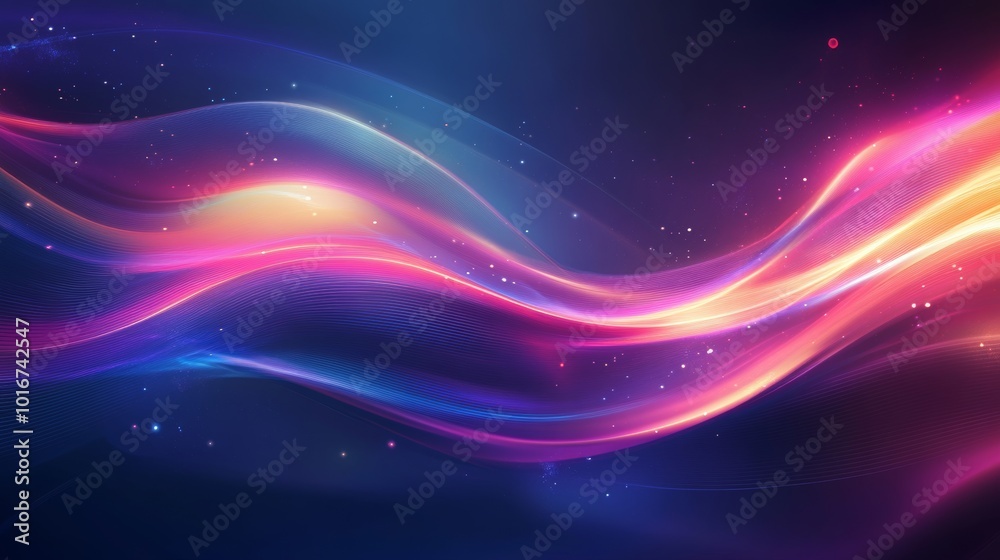 Abstract neon wave, a hi-tech design for banners, backgrounds, and prints Abstract neon wave, a hi-tech design for banners, backgrounds, and prints