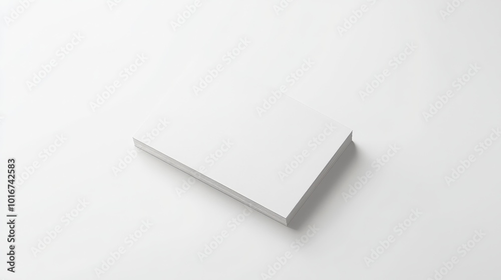 Minimalist image of a blank white paper stack on a clean surface, perfect for mockups, design templates, and print material concepts. Minimalist image of a blank white paper stack on a clean surface, perfect for mockups, design templates, and print material concepts.