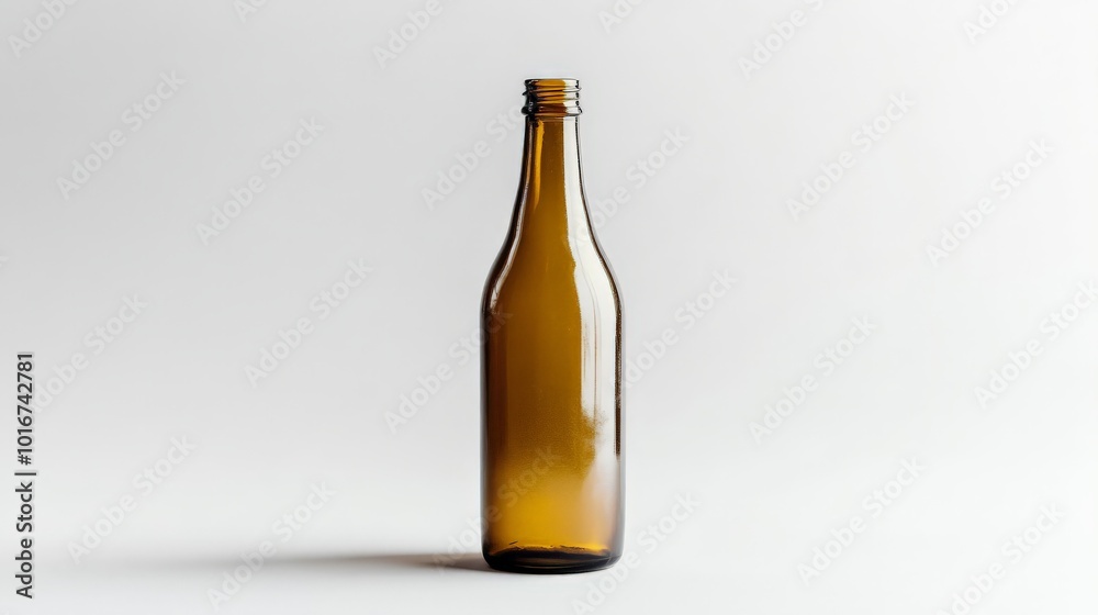 Minimalist image of a brown glass bottle on a plain white background, showcasing simplicity and elegance in design and packaging. Minimalist image of a brown glass bottle on a plain white background, showcasing simplicity and elegance in design and packaging.